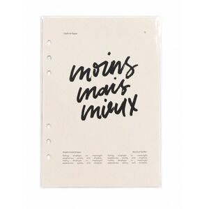 Cloth & Paper Moins Mais Mieux Planner Dashboard A5 6-Ring Binder Insert